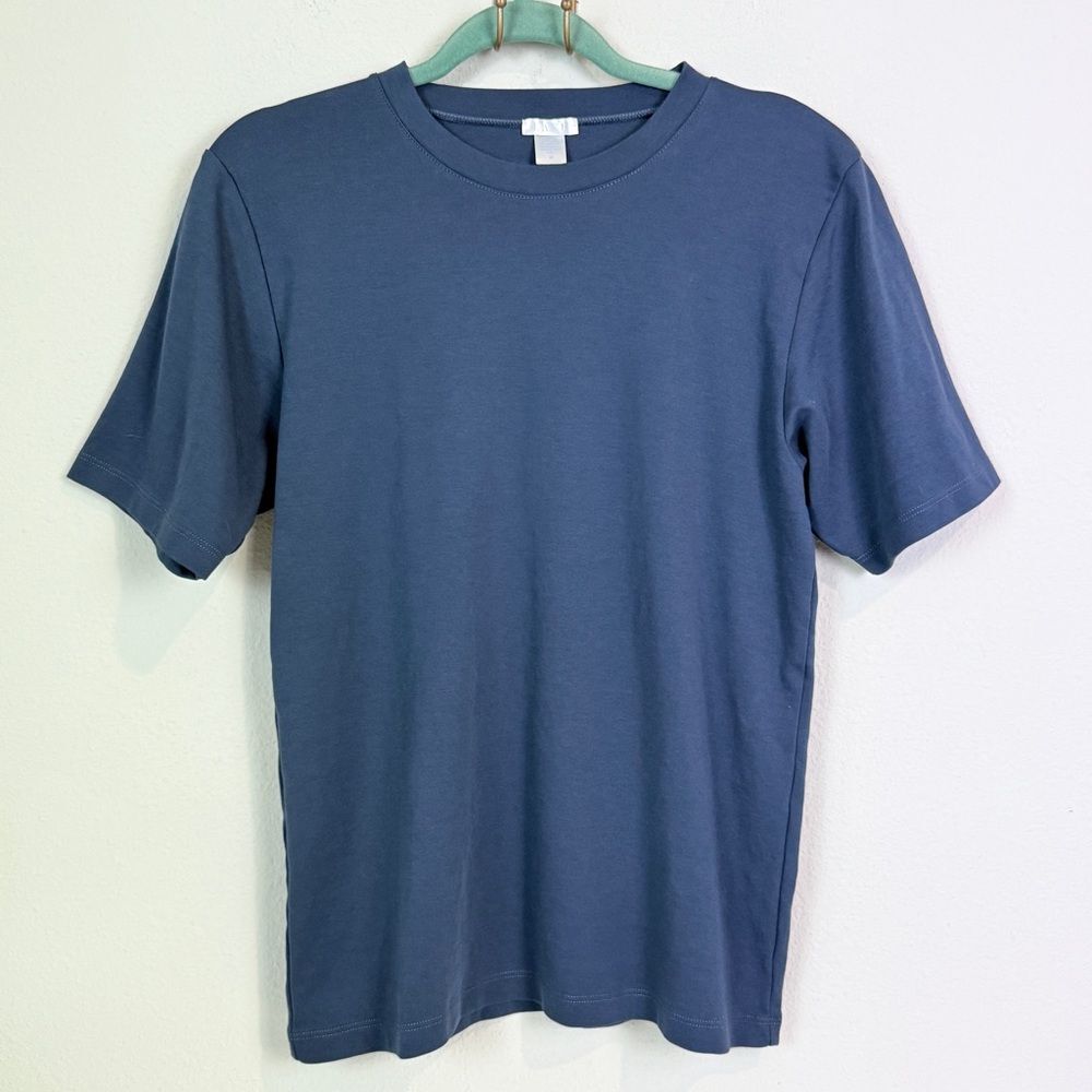 LAKE Crewneck Classic Navy Pima Cotton Short Sleeve T-Shirt XS